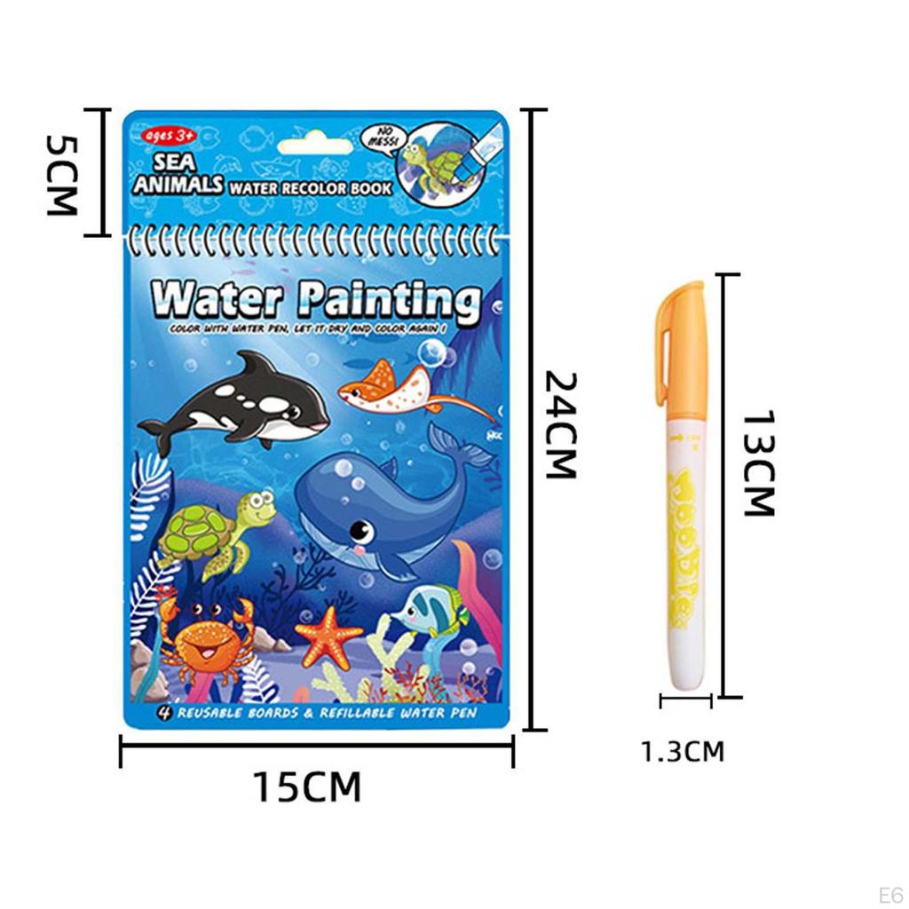 Educational Coloring Books Water Doodle Activity Set Drawing Toys Travel Scribble