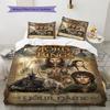 Name Custom Adventure Movie Lord Rings Pattern Bedding Set Quilt Cover Pillowcase Home Decor Gift (1 * duvet cover + 2 * pillowcase, without core)