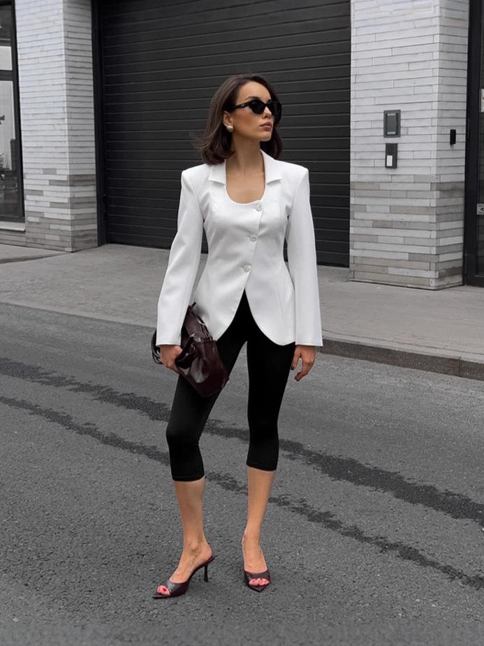 2025 European & American Autumn Women's U-Neck Slimming Waist Small Suit Jacket