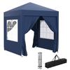 2x2 M Pop Up Gazebo With Curtain Walls And Windows Blue