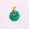 Natural Green Onyx Donut Pendant 925 Sterling Silver Gold Plated Minimal Fine Jewelry Gift for Her