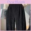 Herbst Plus Size Cord-Hosen mit weitem Bein für Damen mit hoher Taille und geradem Schnitt