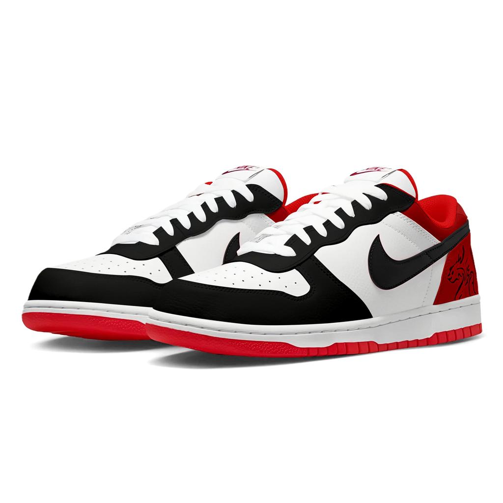Nike Big Horse Year Totem Low Top Skateboard Shoes Men's Black Red 355152-150(Team282-)