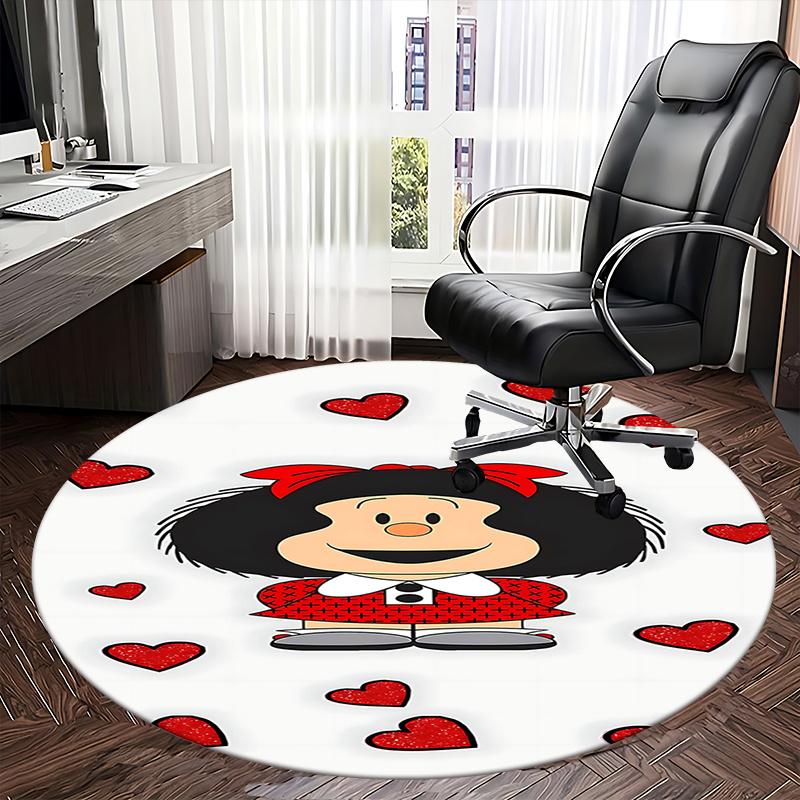 Mafalda Chair Mat - Round Carpet for Home Decor, Office Use, Living Room