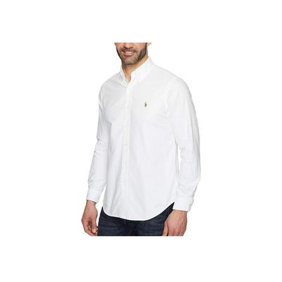 Polo Polo de couleur unie à col polo et simple boutonnage, chemise à manches longues pour homme, blanc 710548535-001