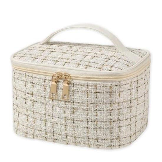 Cosmetic Pouch Large Capacity Makeup Partition Pockets Bag Wide Opening Storage Popular Stylish Handbag Multifunctional Business Trips Travel Use