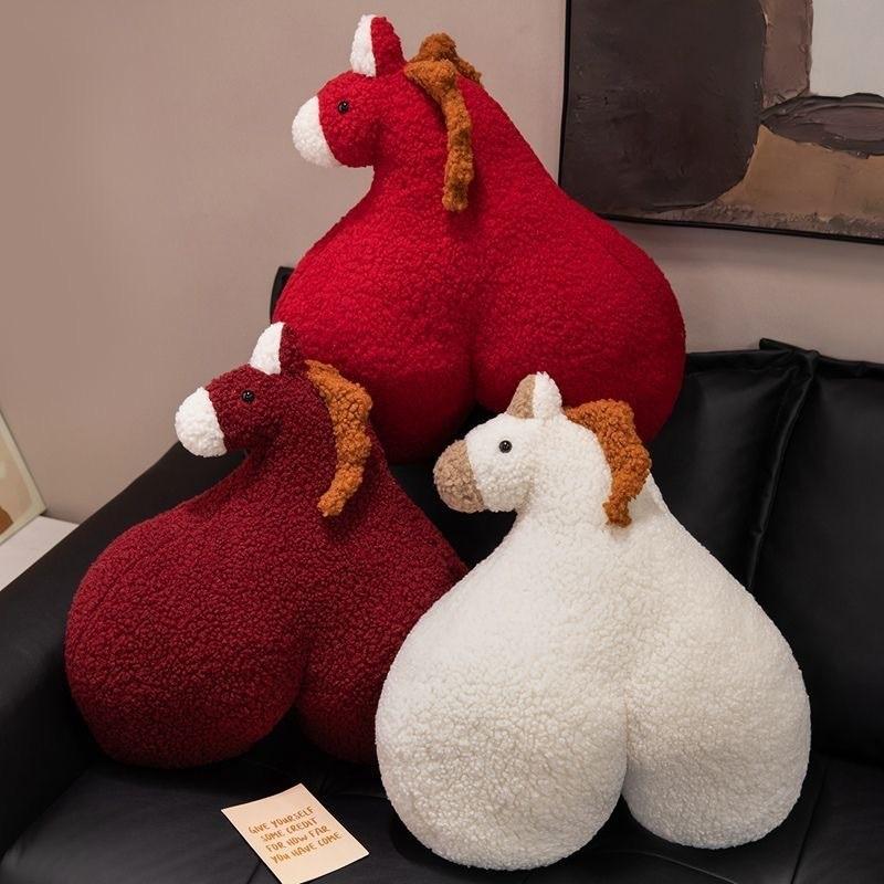 Cuscino Peluche Cavallo Pippi Con Imbottitura in Cotone PP Per Arredamento Casa e Regali