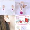 Kotobuki Jewelry July Birthstone Ruby Angel of Happiness Earrings In 14K Gold Set with Polishing (Gift Cloth)