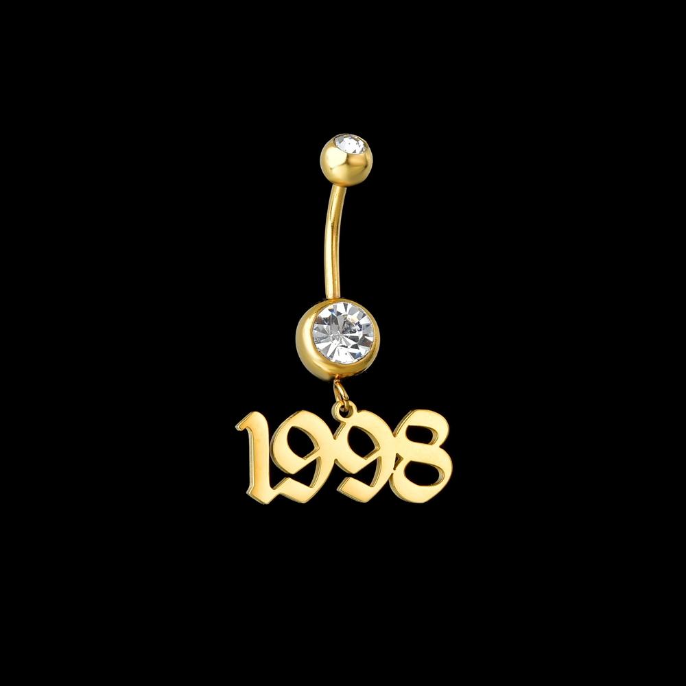 

Atoztide Custom 1pc Name Sexy Navel Piercing Umbilical Nail Rings Bar Personalized Name Dangling Zircon for Woman Body Jewelry Silver Color