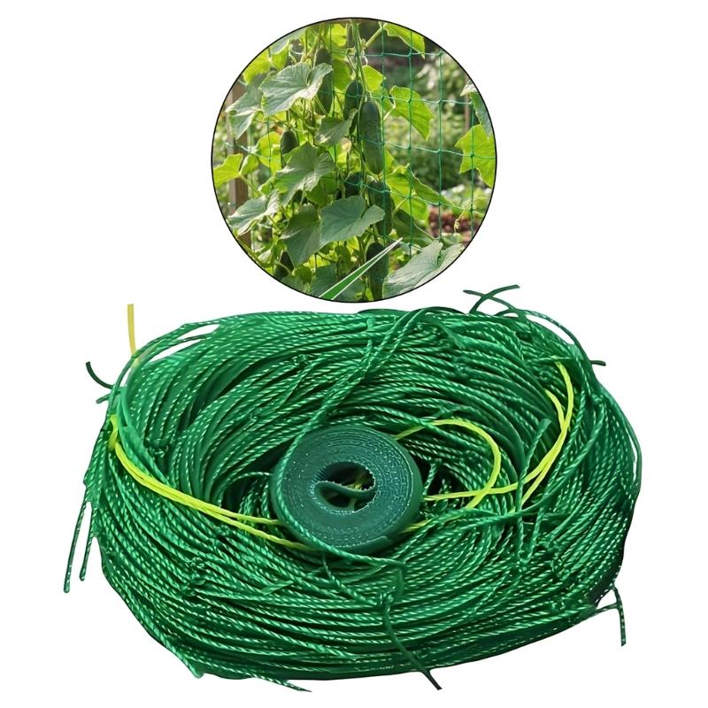 Home Growing Support Net for Cucumbers and Climbing Vegetables, Green Plastic Garden Net for Guided Daily Growth