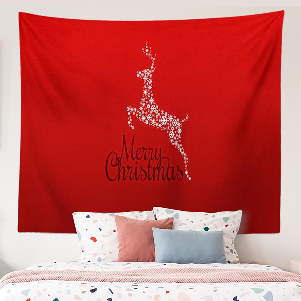 С Рождеством Санта-Клаус с рисунком елки гобелен на потолок дома — фото 10