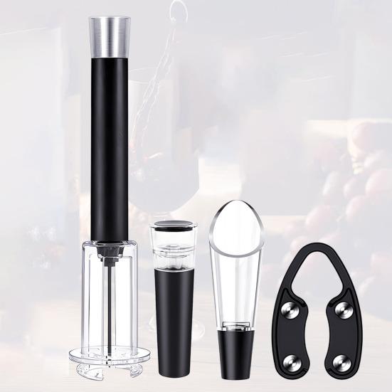 Abridor de Garrafa Pneumático Automático Removedor de Rolha com Cortador de Lacre Bico pourer e Rolha a Vácuo Ferramentas para Degustação de Vinho