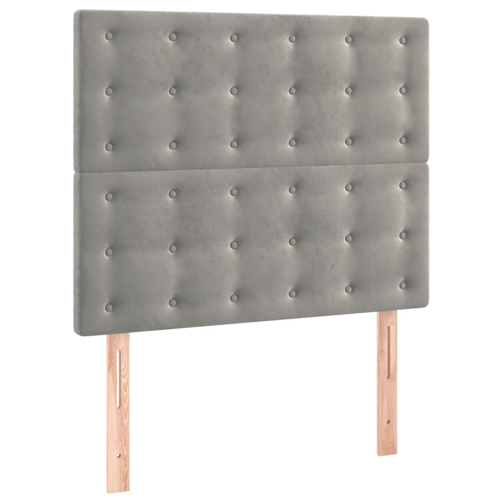 Vidaxl Letto Continentale Con Materasso, Grigio Chiaro, Velluto, 90X190 Cm