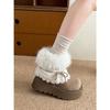 White thick-soled plush thickened fluffy snow boots women's winter warm outer wear non-slip cotton shoes