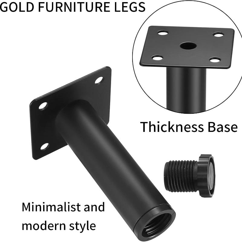 4 Pcs Furniture Legs, Metal Cabinet Legs, 6 Inches/15 Cm Adjustable Furniture Support Feet for Kitchen Shelves Sofa Table Chair Desk Cupboard Furnitur