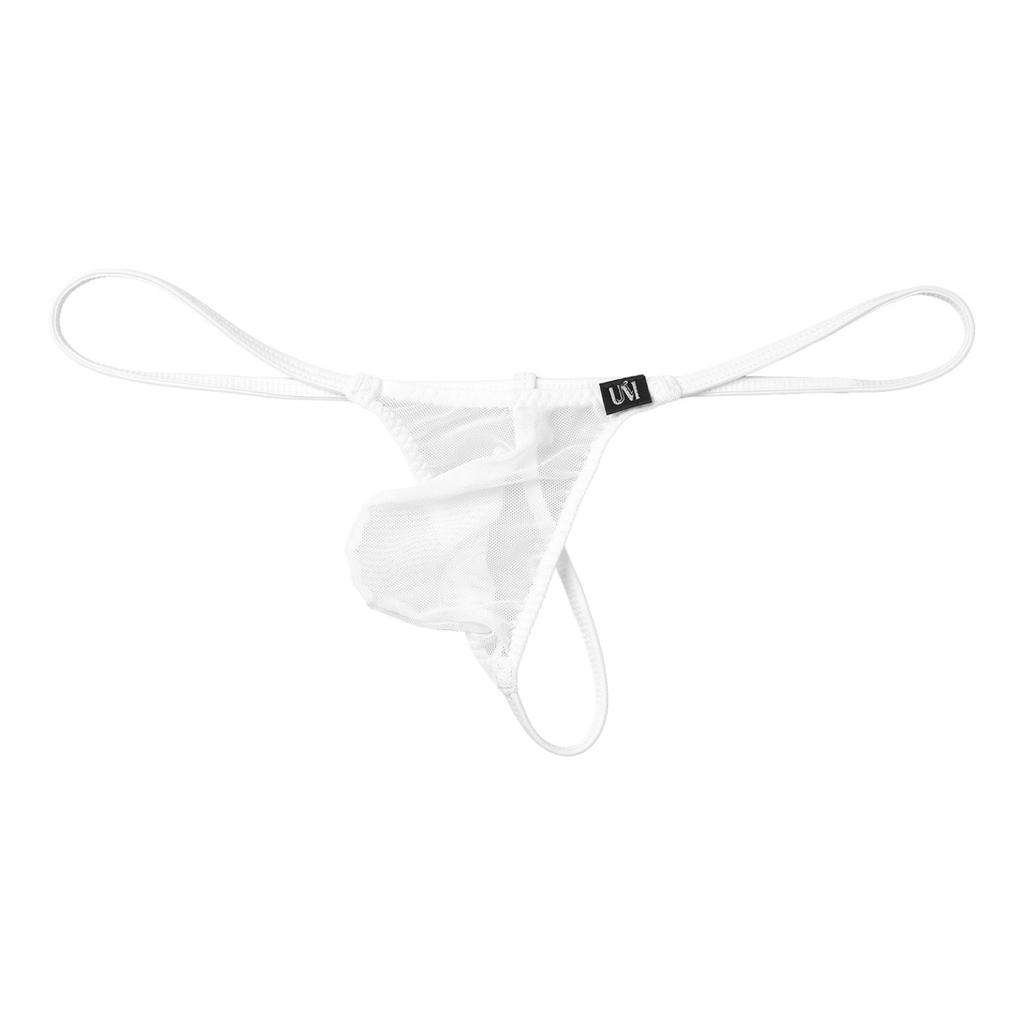 Pánské spodní prádlo tanga s průhlednou síťovinou Sexy průhledné pánské bikiny kalhotky s nízkým vzestupem
