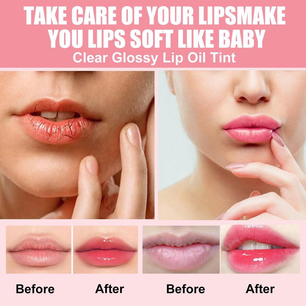 EELHOE Plumping Lip Glaze Lip Plumping Care Fade Lip Lines Hydrating Moisturizing Watery Glass Lip Gloss Oil