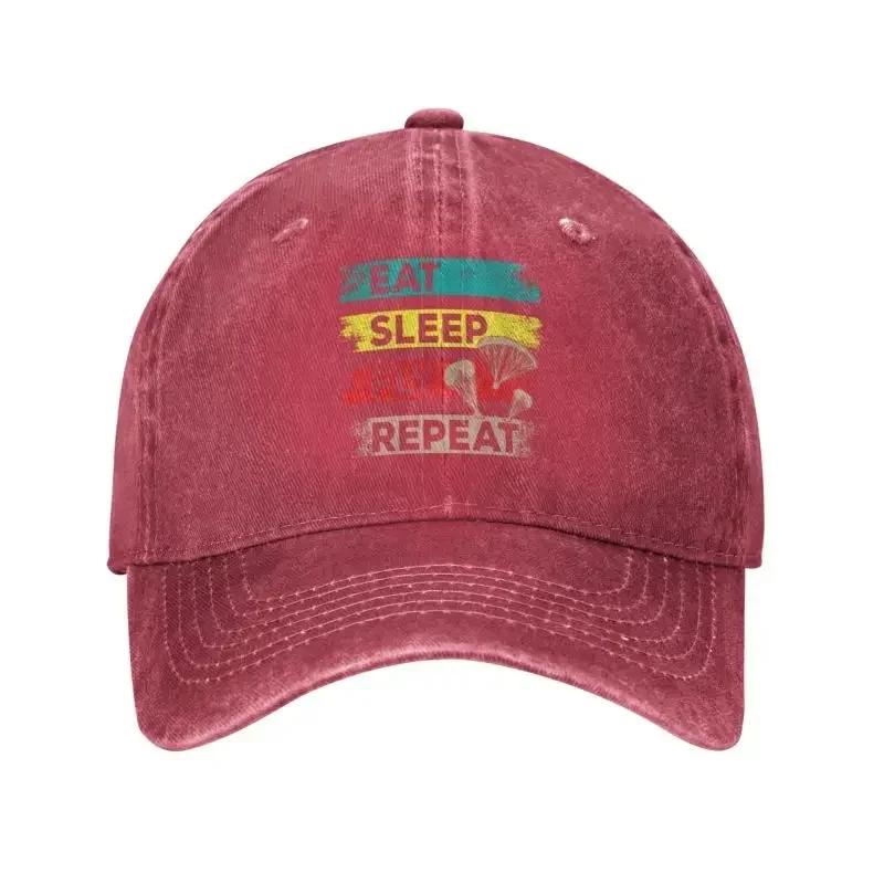 Personalized Cotton Paragliding Eat Sleep Fly Repeat Baseball Cap Men Women Breathable Paraglider Dad Hat Outdoor