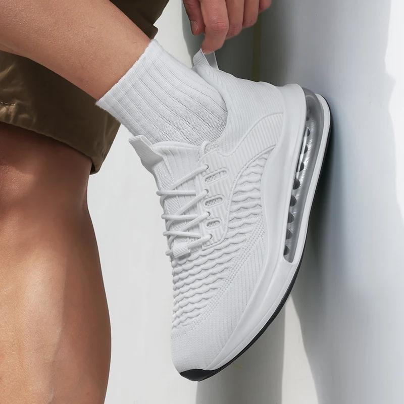 Full Hand Zoom Air Cushioned Sneakers for Men 48 Extra Large Men's Breathable Student Teen Flying Woven Running Shoes