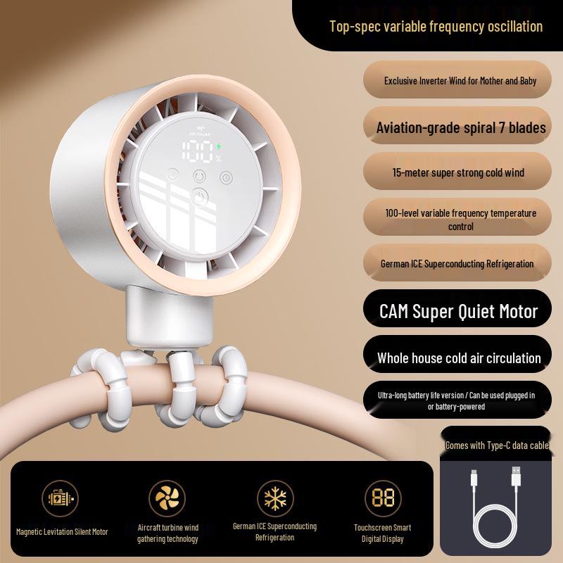 

2026 Popular Portable Octopus Fan for Baby Strollers: Automatic Shaking Outdoor Fan 125*85*333 mm белый