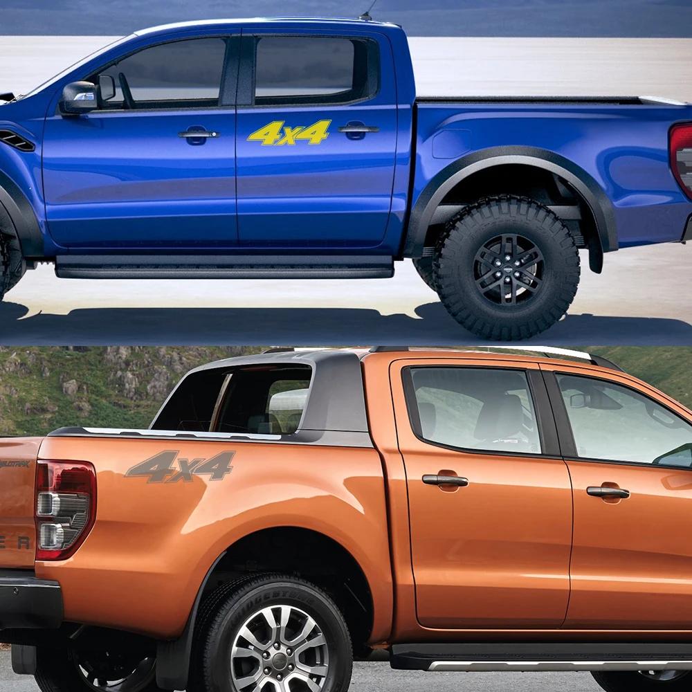 2Pcs Car Decals For Ford Ranger Raptor Isuzu Dmax Nissan Navara Toyota Hilux Vw Amarok Pickup 4X4 Auto Accessories Vinyl Decal