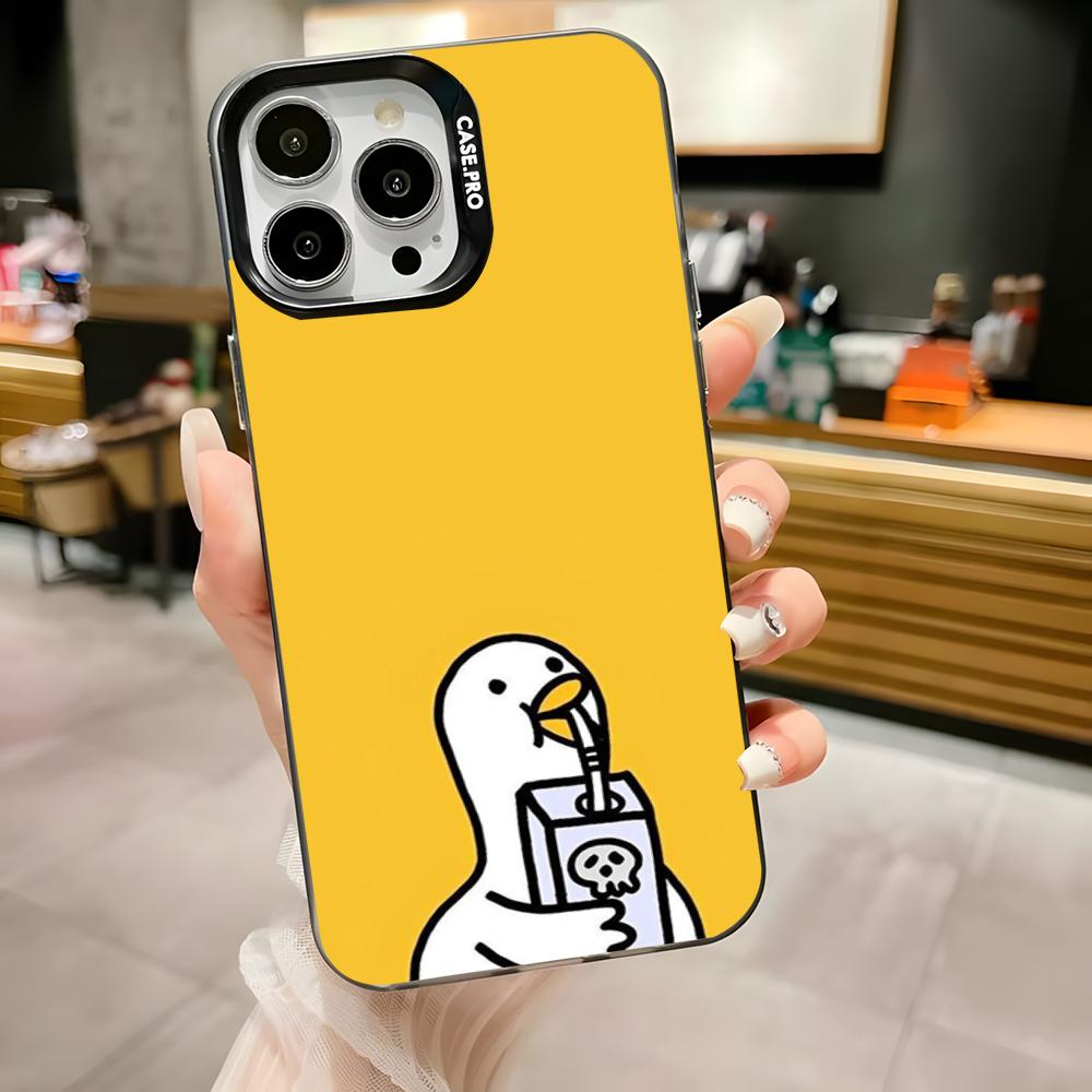 

Funny D-DucK Goose meme Phone Case For iPhone 16,15,14,13,12,11,Pro,Max,Plus,Mini,XS,SE Anti Fall Black Matte Hard Bumper iPhone12PROMAX
