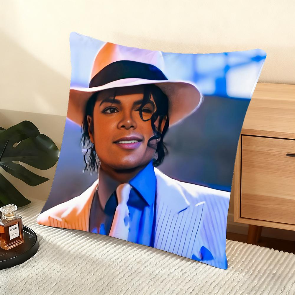 M-Michael J-Jackson Cushion Cover Soft Short Plush Pillow Cover Smooth Cozy Texture Aesthetic Cushion Case Home Decor
