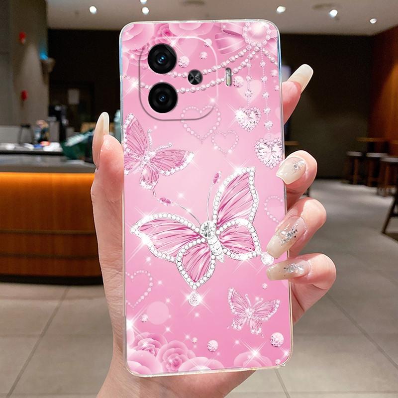 Case For Vivo IQOO Z9 Turbo Turbo+ Neo 10R Capa Flower Butterfly Protective Shell For Vivo Y200 GT Soft Silicone TPU Phone Cover