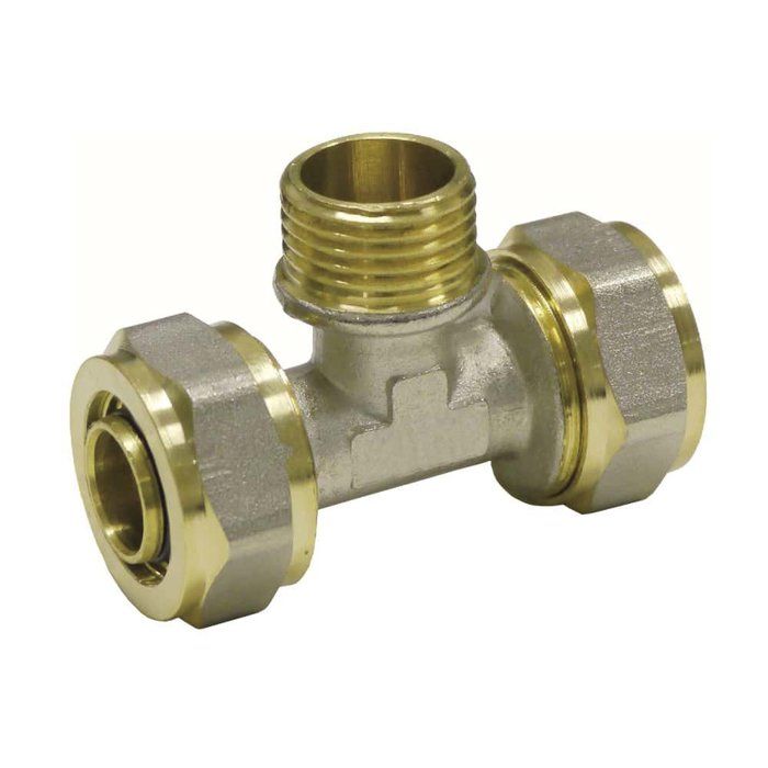 Raccord T à Visser Laiton 20mm - Plomberie, Chauffage, Eau Potable