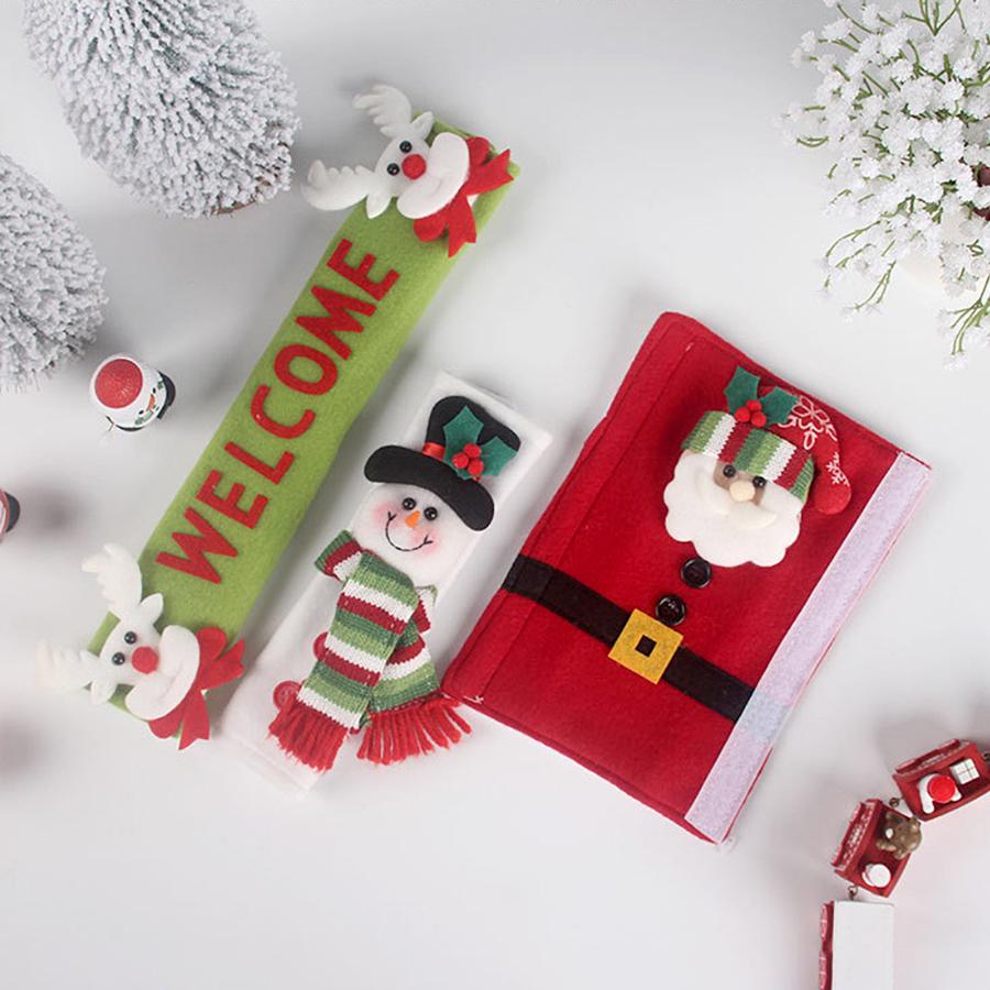 3pcs Christmas refrigerator handle cover, Christmas decoration, indoor home decoration, Christmas kitchen decoration