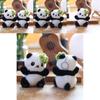 Cute Panda Plush Doll With Short Velvet Fur For School Bag Accessories