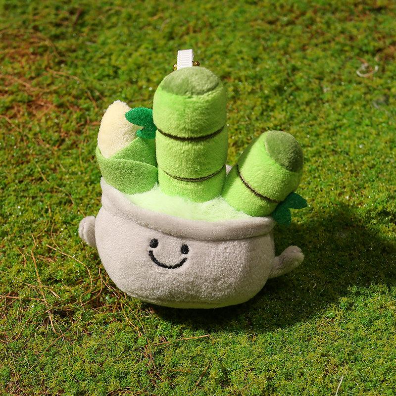 Cute Cartoon Food Plant Plush Toy Soft Teapot Morel Mushroom Coconut Tree Stuffed Doll Keychain Pendant Kids Birthday Gift Boys