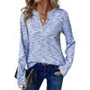 Women V Neck Long Sleeve Loose Fit Casual T Shirt