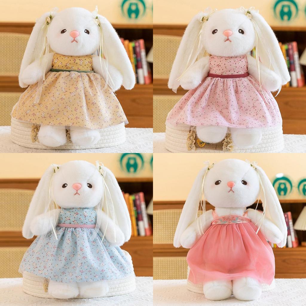 Chinese Style Bunny Plush Toy With Soft Short Pile Fabric For Children And Collectors