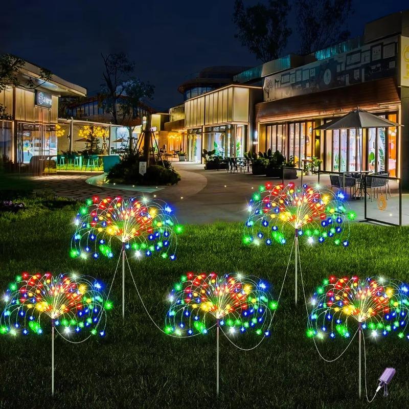 Solar Garden Lights 200LED Waterproof Outdoor Firework Lamps Copper Wire Fairy Lights for Lawn Pathway Yard Patio Garden Decorative Lighting