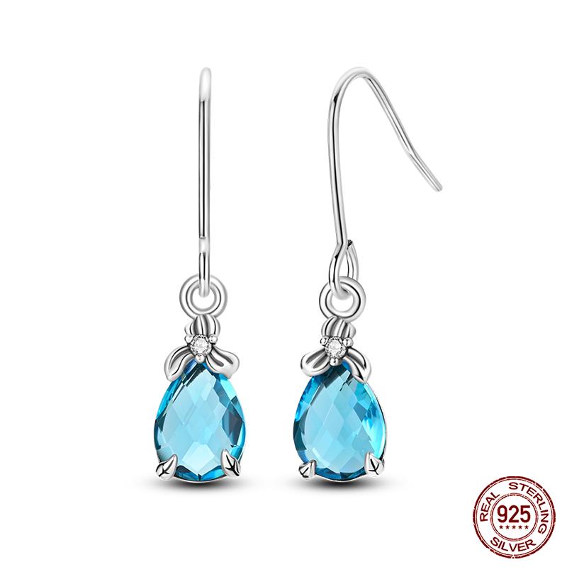 New 925 Sterling Silver Hope Rainbow Flower Earrings For Women Sparkling Colored Zircon Star Koi Earrings Party Jewelry