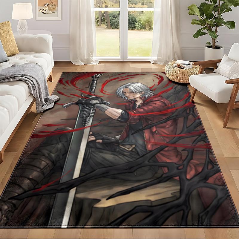 Devil May Cry Carpet Door Mat for Living Room or Bedroom Protective Mat Under Chair Office Decoration Christmas Gift Birthday Present