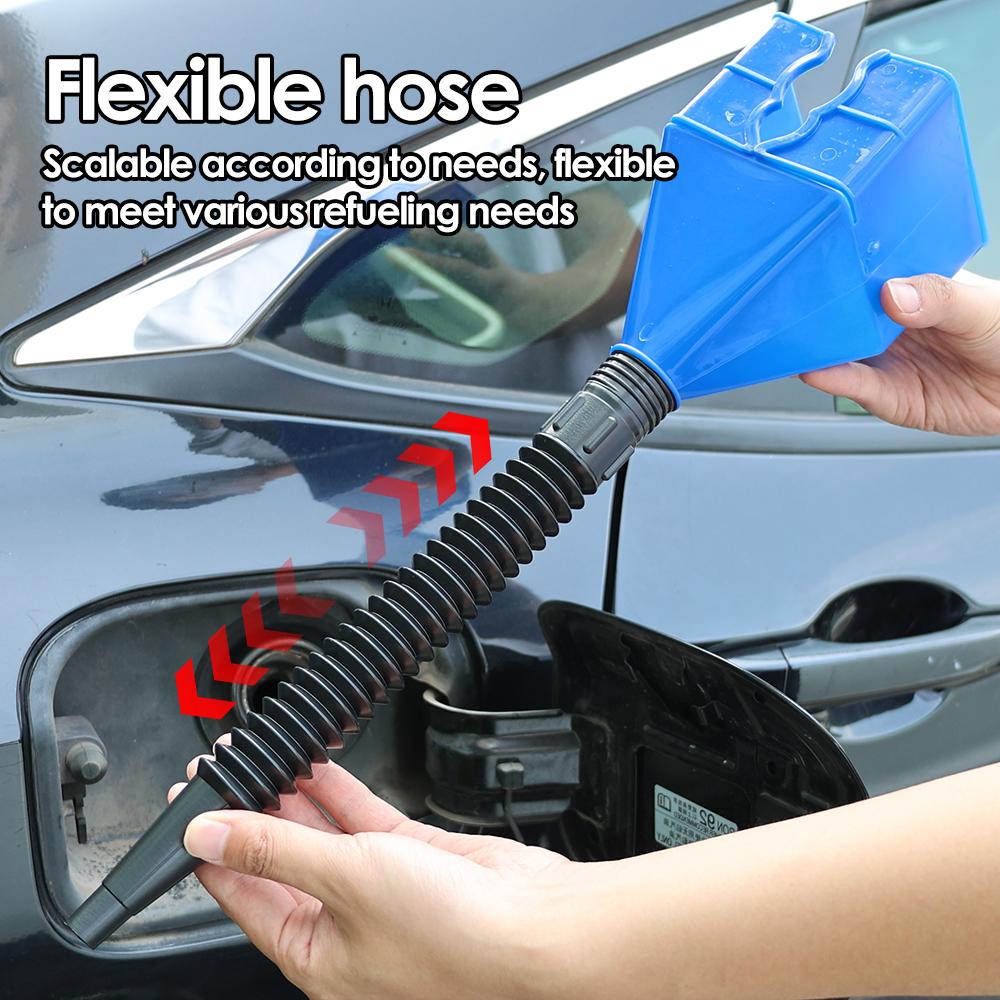 Car Refueling Funnel Folding Telescopic Hose Refueling Funnel Portable Hands-free Refueling Funnel Car Oil Filling Equipment