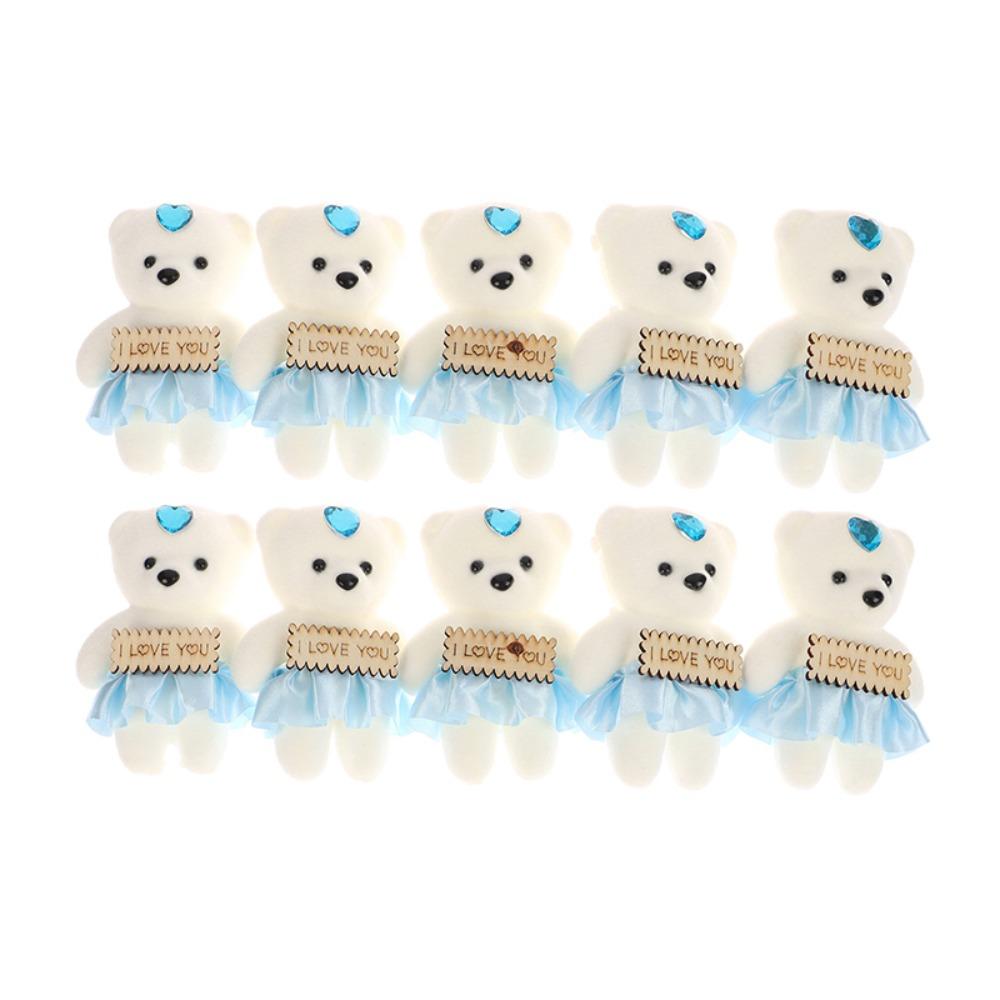 10pcs/set Plush Animal Mini Bear Flower Bouquet Foam Bear Cartoon Bouquet Doll  Girl Birthday Gift
