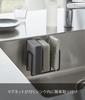 Yamazaki Magnetic Sponge Holder, 3-Row, Black, Approx. W12.5 x D7 x H8.5cm, Tower Sponge Holder, Easy to Clean, Product Number 3283