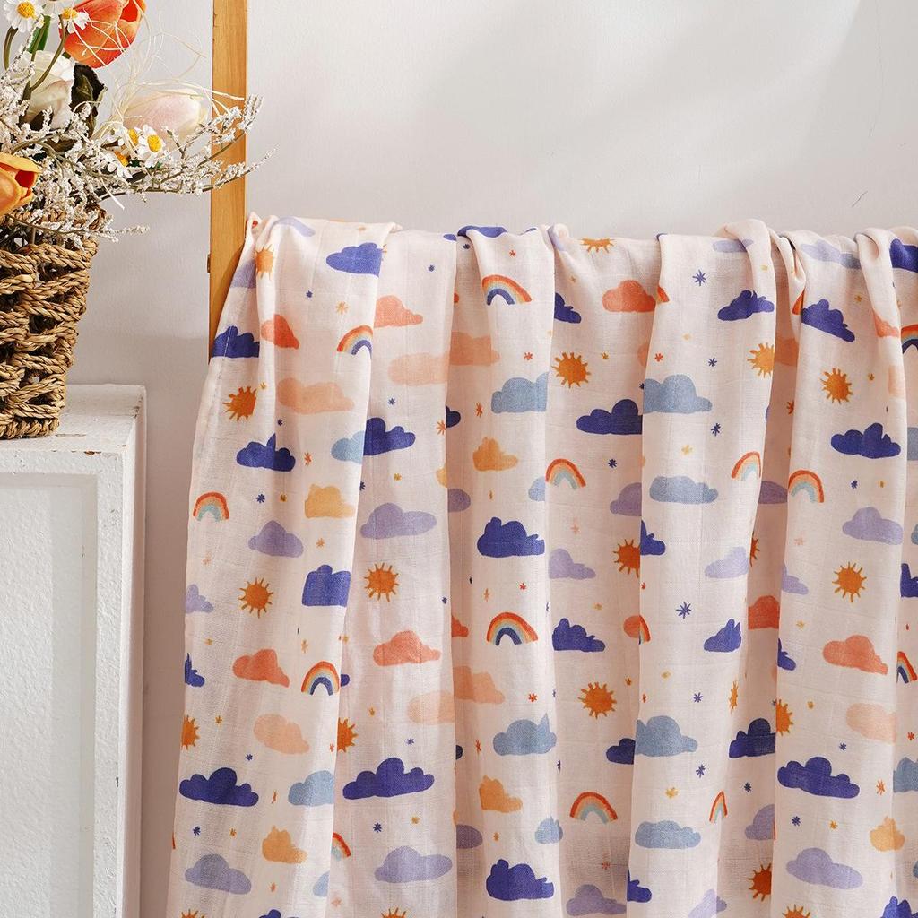 Kangobaby Bamboo Cotton Muslin Swaddle Blanket for Newborns