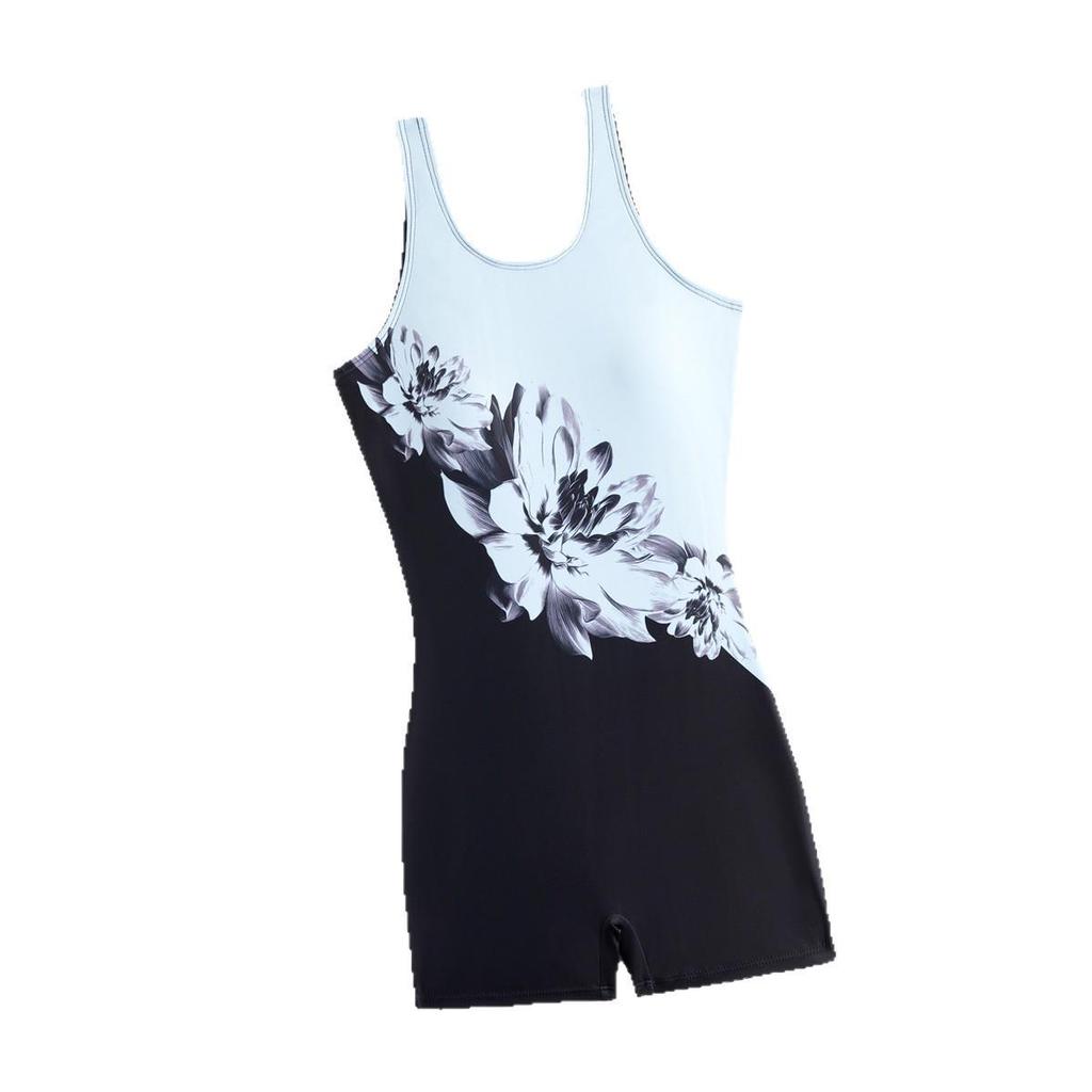 2026 New Women's European American One-Piece Sport Boyleg Swimsuit: Fashionable, Conservative Beachwear