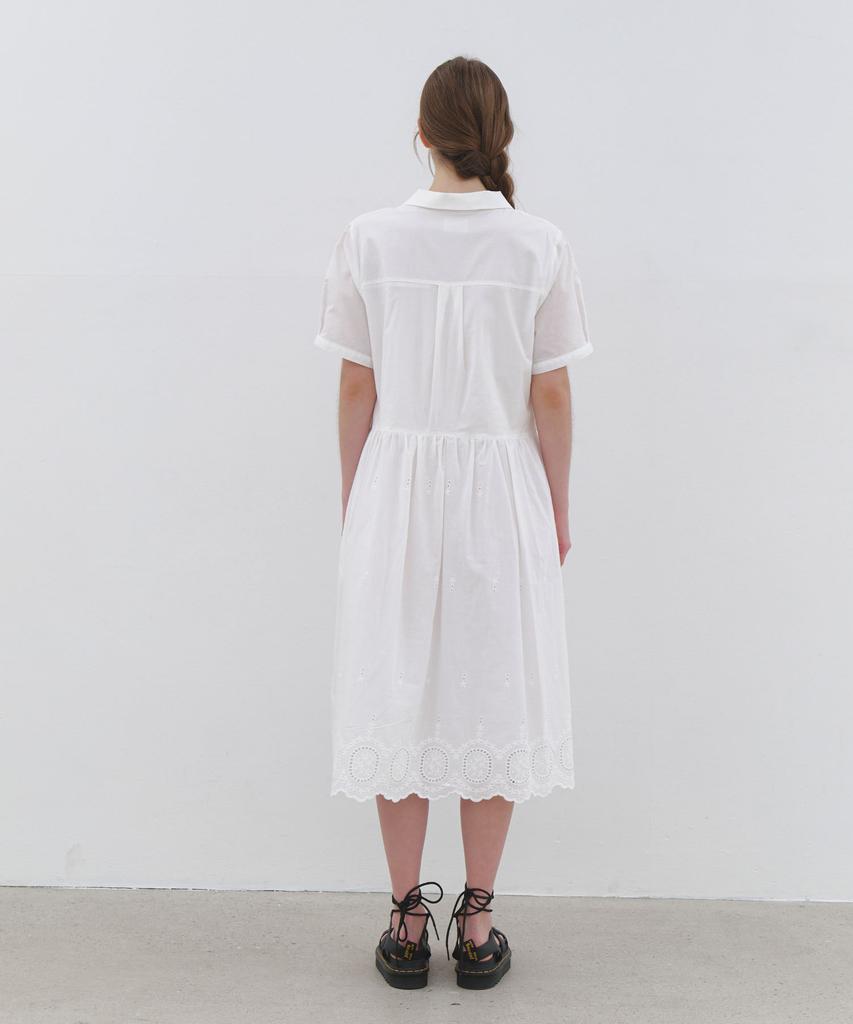 Cluny Eyelet Lace Long Dress - White