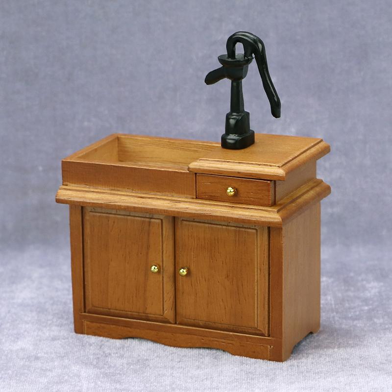 1:12 Dollhouse Miniature Bathroom Sink Cupboard Kitchen Wash Basin Drawer Furniture Model Decor Toy Doll House Accessories