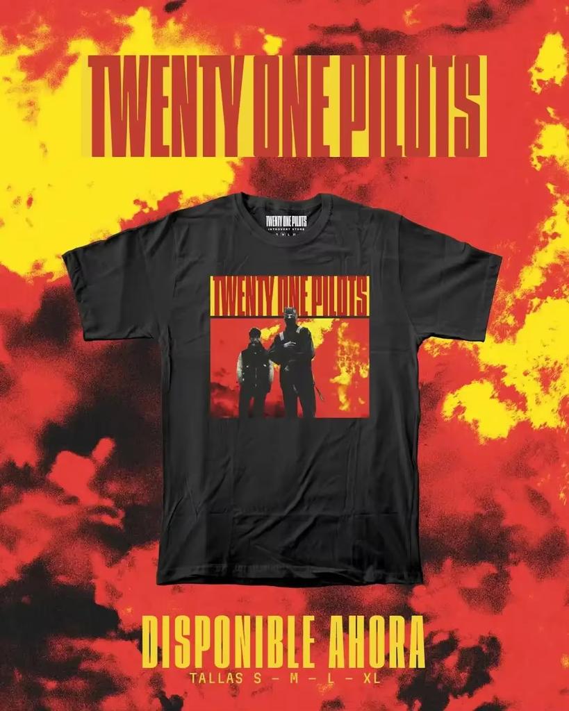 T-shirt con Stampa Grafica Band Twenty One Pilots da Uomo e Donna Manica Corta Oversize Y2k Top Hip Hop Streetwear Maglietta Oversize