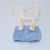 10cm Cotton Doll Clothes - T-shirt & Overalls Set for Plush Toy with Starfish or Normal Body, Universal Replacement.
