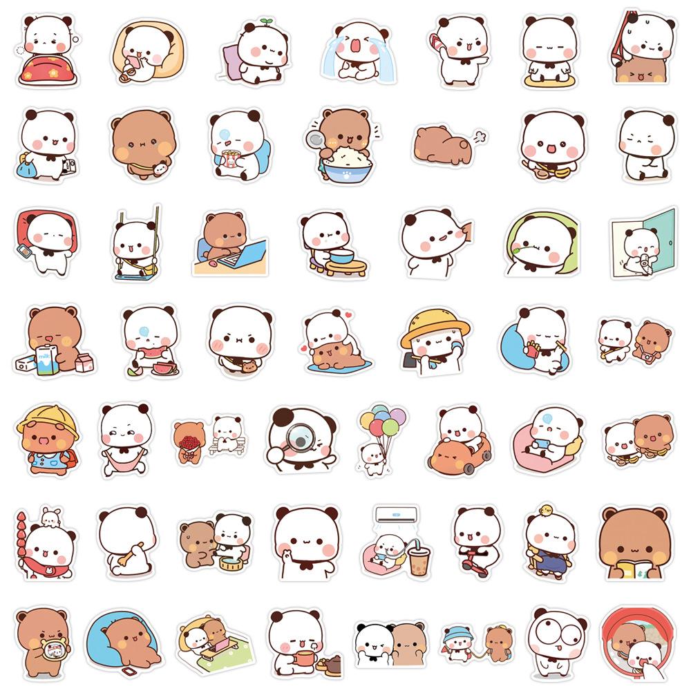 10/30/50/100pcs Kawaii Cartoon Bubu and Dudu Stickers Cute Bear Couple Decal DIY Laptop Motorcycle Phone Case Waterproof Sticker