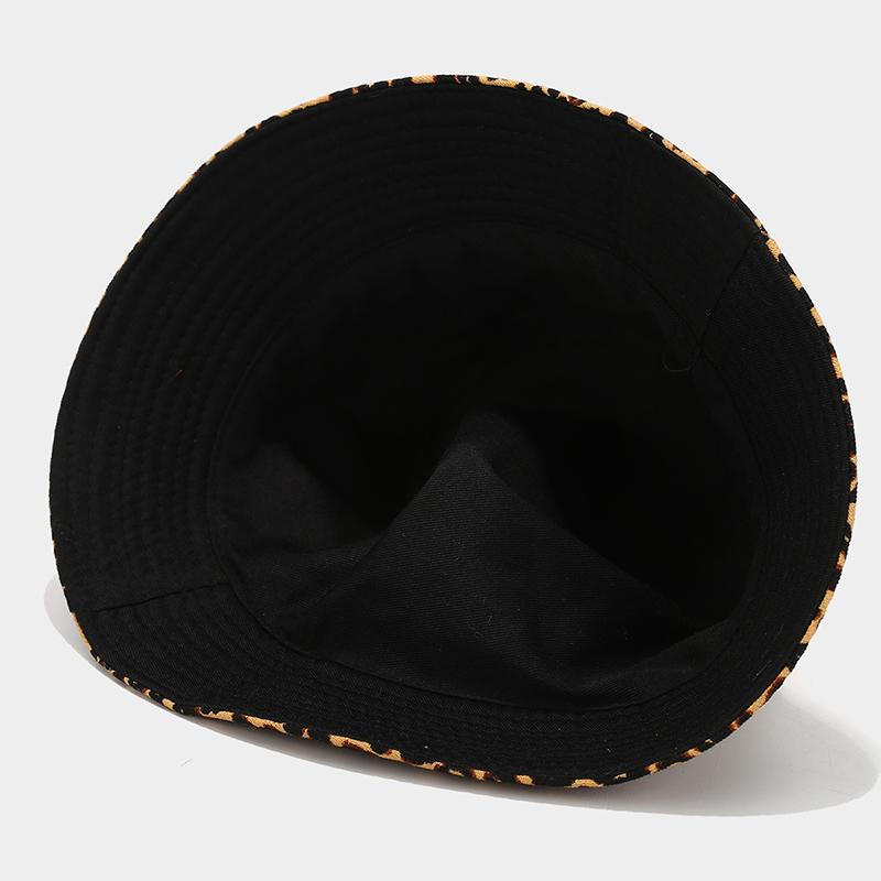 Summer Bucket Hat For Women Fashion Leopard Print Cotton Foldable Portable Panama Unisex Beach Fishing Bunny Sun Hat Hip Hop Bob
