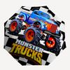 Monster Truck Themen-Reiseregenschirm mit 8 Speichen, Automatisches Öffnen und Schließen, Tragbares faltbares Design, Kompakter und stilvoller Schirm geeignet für
