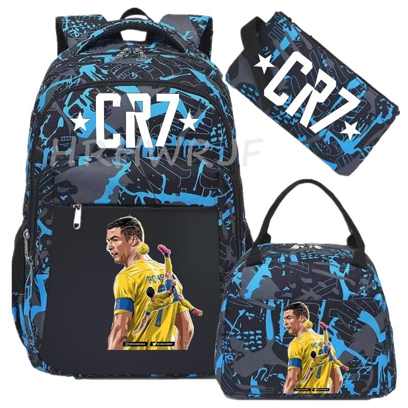 Sports CR7 Camouflage Backpacks With Lunch Bag Men&Women's Casual Canvas School Bags Simple Dual-Shoulder Bag Laptop Travel Bag